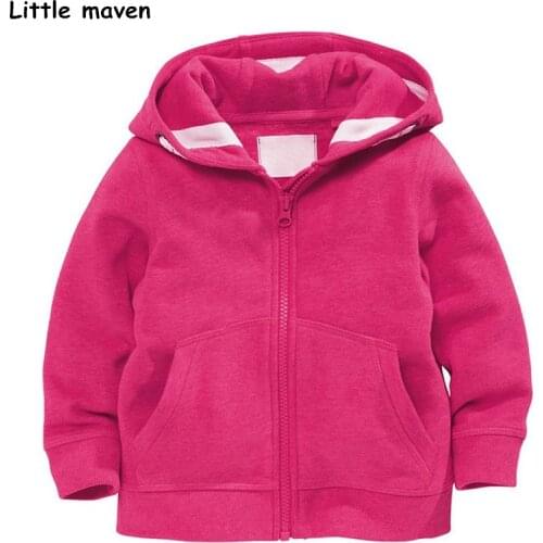 Little maven 2018 autumn winter girls brand clothes children Hoodies & Sweatshirts girls pink fleece V0108
