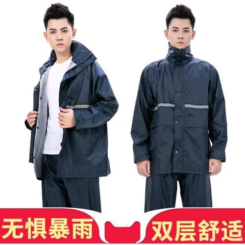 Raincoat Rain Pants Suit Rainwear Waterproof Male Rain Coat Thin Anti-Rainstorm Raincoat Long Body Coat Take-out Riding Rider