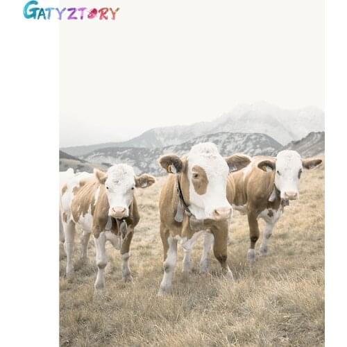 GATYZTORY DIY Painting By Number Landscape Animal Drawing On Canvas Pictures By Numbers Kits Home Decor Hand Painted Paintings F