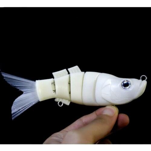 GYFISHING 5 Pcs Unpainted Fishing 5-Jointed Bull Nose Gizzard Shad Fishing Swimbait Blanks 6"/1.75OZ