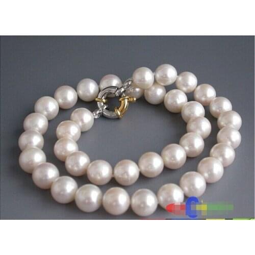 Individual 11-12mm ROUND white FRESHWATER PEARL NECKLACE 17"