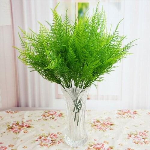 Flores Artificiales Para Decoracion Hogar 1pcs Asparagus Fern Plant Potted Green Plastic Fake Grass 35 Mesh Persian Bamboo
