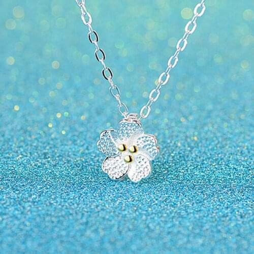 Exquisite Gold Flower Pendant Necklace For Girls Clavicle Accessories Trendy Silver 925 Women Choker Necklace Female Jewelry