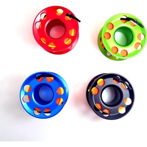 Scuba Diving Aluminum Alloy Spool Finger Reel 30m with Stainless Steel Bolt Snap Hook SMB Safe Equipment BCD Accessories