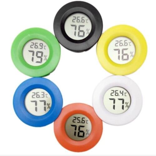 Round Hygrometer Thermometer Digital LCD Monitor Indoor Outdoor Humidity Meter Outdoor Sports Reptile Camping Accessories