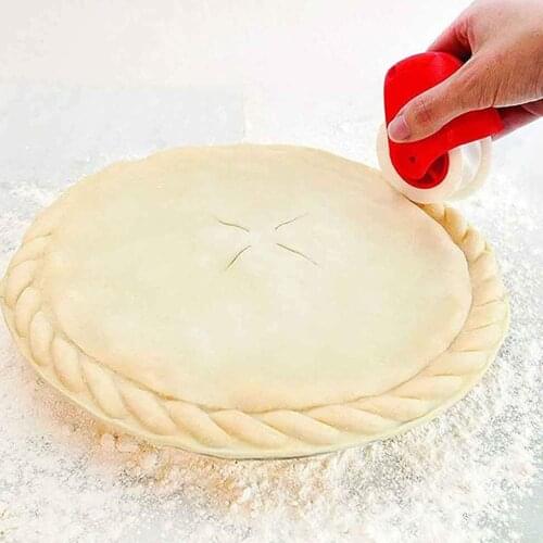 Kitchen Pizza Pastry Lattice Cutter Pastry Pie Decor Cutter Plastic Wheel Roller for Pizza Crust Baking Cutter Tools