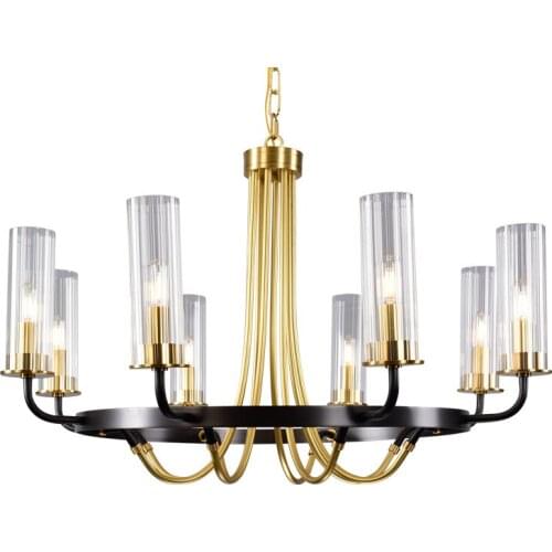 Postmodern copper chandelier light luxury living room dining room simple creative personality art lamps