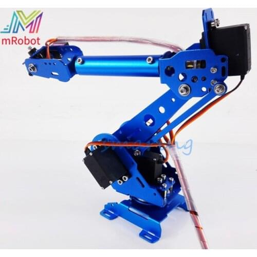 6 DOF 4Colors Mechanical Arm Kit with 4pc Mg996r Manipulator Clamp Claw Machinery Structure Full Set DIY Robot Arm