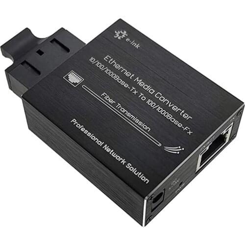 Mini Fiber Media Converter Gigabit Optical Transceiver to Ethernet SC Module Built-in Duplex 5-15V DC
