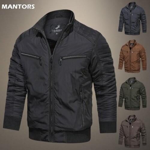 2021 Mens Parkas Coat Baseball Jacket Solid Color Casual Stand Collar Outwear Coat Male Slim Fashion Men Parkas Jacket Windproof