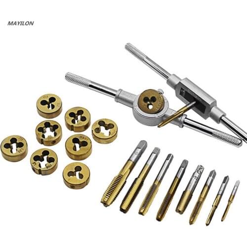 20pcs/set Multifunction NC Screw Tap & Die Set External Thread Cutting Tapping Hand Tool Kit Thread Screwdriver with M6 M7 M8 M1