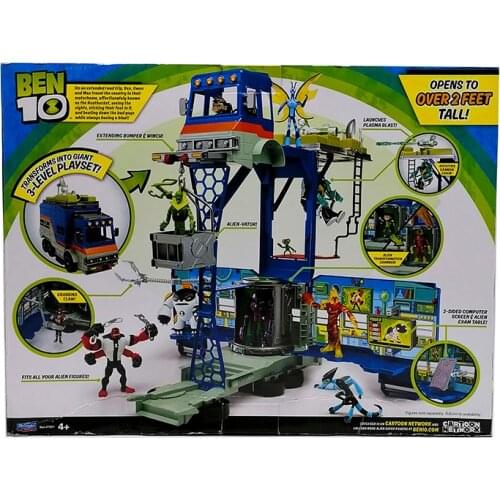 Genuine Ben10 Toy Ben Gwen Max Super-size Car Transform Into Giant 3-Level Playset Alien Bustbucket Action Figure Collections