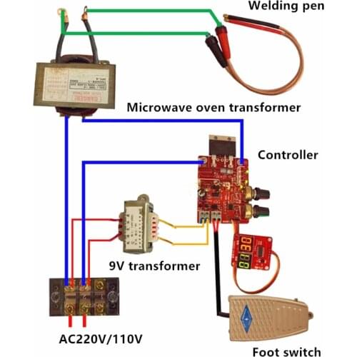 40A /100A Spot Welding Machine Control Board Welder Transformer Controller Board Timing Current Time Current Digital Display