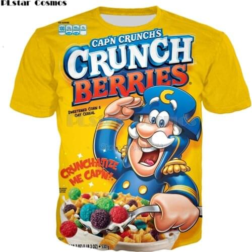 PLstar Cosmos Drop shipping 2018 summer New style Fashion T-shirt Food Crunch berries 3d Print Mens Womens casual Cool t shirt