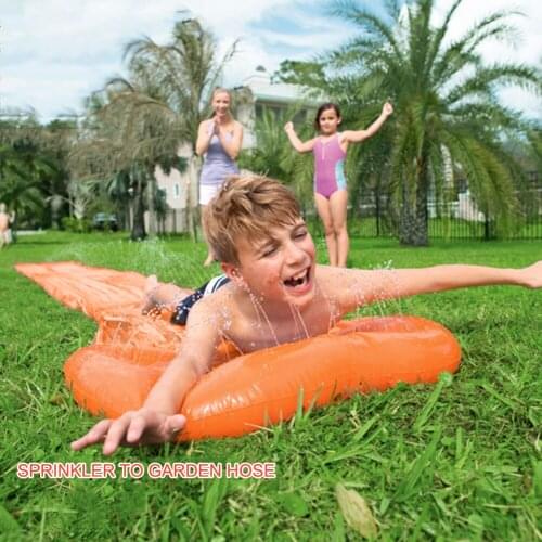 PVC Fun Lawn Water Slides Pools Outdoor Lawn Sprinkler Mat Surf Water Slide Summer Water Game Toy For Children Fun Toys