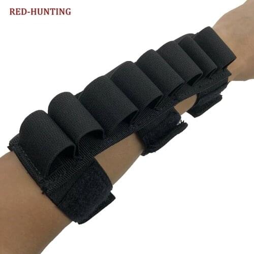 Airsoft 8 Round Tactical Bullet Case Shotgun Shell Holder Nylon Ammo Carrier Arm Band Hunting Pouches Ammo Bag