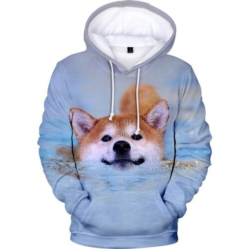3D Hoodie Shiba Inu Animal Sweatshirt Men/women Casual Hoodies Pullover Streetwear Tops Male Sweatshirt Print Shiba Inu 3D Hoody
