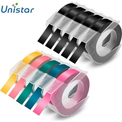 Unistar 10 rolls Compabile for Dymo 3D Label Tape 9mm Label Maker Embossing Tapes Plastic Labels Combo Set for Organizer Xpress