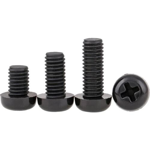 M4 GB818 Black Pan Head Cross Nylon Screws,Round Head Nylon Screws, Plastic Round Head Screws M4*6/8/10/12..40