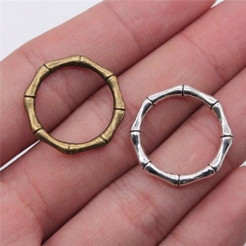 WYSIWYG 10pcs 21mm Bamboo Circle Connector Charm Pendants For Jewelry Making Bamboo Circle Pendants