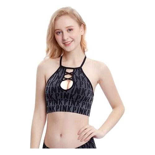 Women Short Tank Stylish Crop Top Padded Bustier Fitness Halter Brassiere Vs Push up Bras