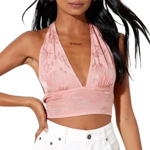 2021 Summer Halter Top Y2K Aesthetic Streetwear Sexy Backless Slim Fit Cropped Corset 90s Vintage Women Mini Vest E-girl Clothes