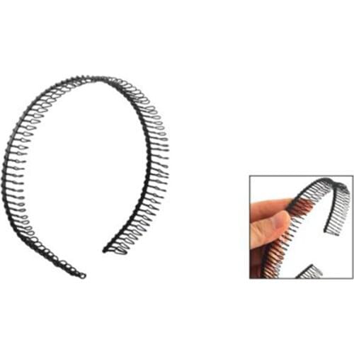 SODIAL(R) Metal Teeth Comb Hairband Hair Hoop Headband Black For Woman