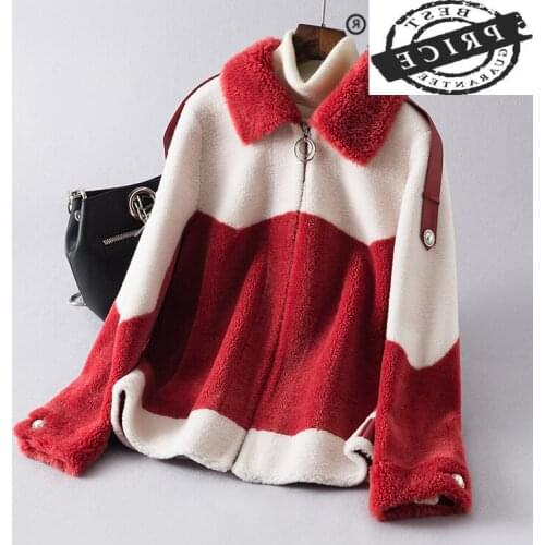 Winter Real Fur Coat Women Clothes 2021 Korean Warm Sheep Shearing Jacket Female Elegant Slim Wool Overcoat Hiver JLJ2021