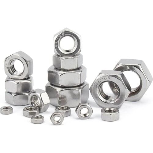 1/10pcs UNF 1/4 5/16 3/8 7/16 1/2 5/8 3/4 7/8 304 A2-70 Stainless Steel UK US Standard Fine Thread Hex Nut Hexagon Nut