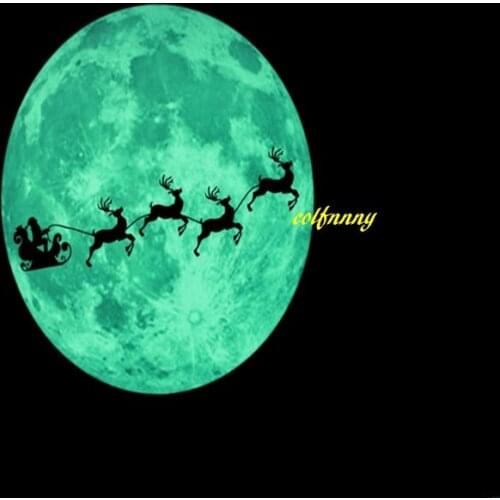 100pcs/lot 30cm Luminous Castle Deer Moon Sticker Removable Glow In The Dark Christmas DIY Sticker Wall Decal Home Decor