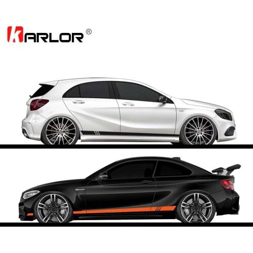 2pcs/lot 220x8cm Stripe Style Side Stripes Car Both Body Stickers Decal Car Wrap Vinyl Film Automobiles Products Car Accessories