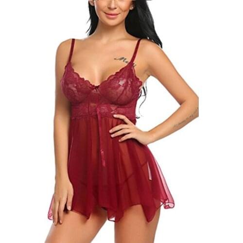 4XL Sexy Pijamas for Women Mini Nightgown Ultra Thin Lace Sleepwear Ladies Nightwear Sleeveless Strapless pyjama sexy pour femme