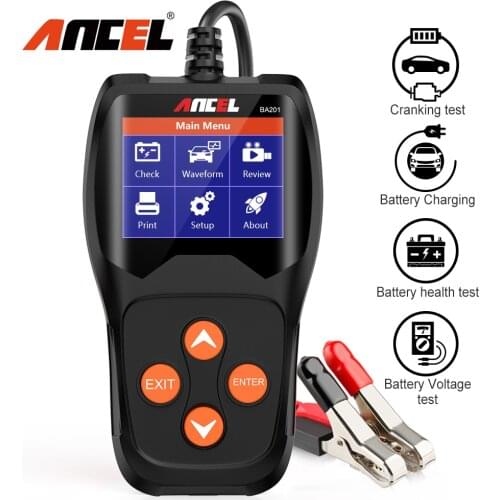 Ancel BA201 Car Battery Tester 12V 220Ah 100 to 2000 CCA Battery Tools Car Quick Cranking Charging Battery Diagnostic Russian
