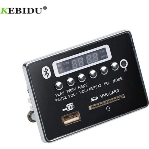 KEBIDU Car Bluetooth MP3 Decoding Board Module Wireless USB MP3 Player SD Card Slot / USB / FM / Remote Decoding Board Module
