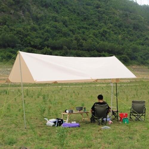 Without Poles 508*400CM L size Outdoor Camping Canopy Cotton Waterproof Sunscreen Light Luxury Square Sunshelter Awning