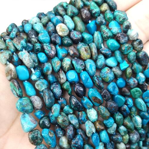 Wholesale Green Blue Chrysocolla A 100% Natural Gravel Stone Beads For Jewelry Making DIY Bracelet Handmade Accessories 6-7MM