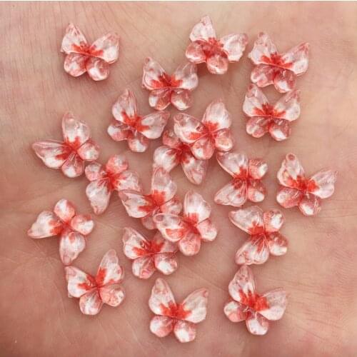 120pcs Bling Resin 10mm Colorful Butterflies Flatback Rhinestone Ornaments DIY Wedding Appliques Craft SW730*3