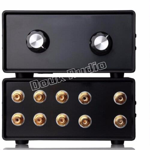2017 Lastest Douk Audio Mini Stereo 4-IN-1-OUT RCA Signal Input Audio Splitter/Switcher Volume Controler Free Shipping