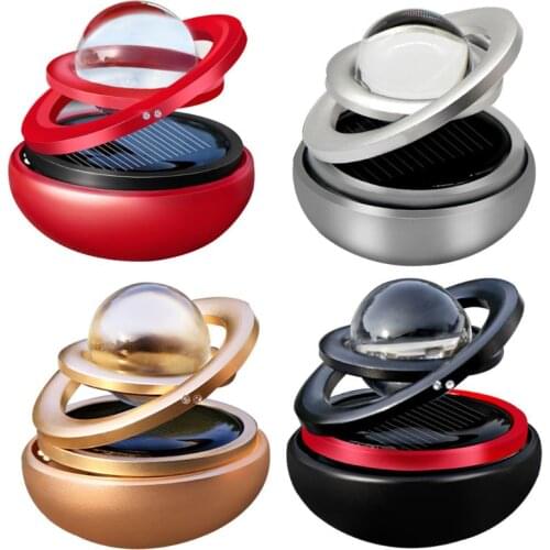 Solar Interstellar Double-ring Rotating Suspended Aromatherapy Air Conditioning Outlet Perfume Essential Oil Diffuser Locket
