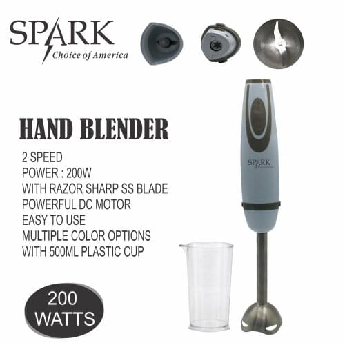 SPARK-electric hand mixer 200W stainless steel rod, blades stainless steel includes plastic measuring cup