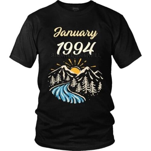 January 1994 T-shirt Mens Streetwear T Shirt Short Sleeve 100% Cotton 27th Birthday Tshirt Unique Tee Top