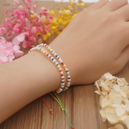 Go2boho Women Jewelry Rainbow Bracelet Miyuki Race Beads Bracelets Summer Beach Pearl New Adjustable Rope Pulseras 2020 Fashion