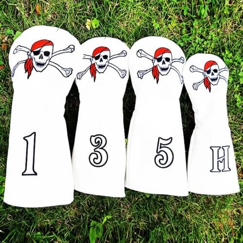 Golf Club #1 #3 #5 skull Wood Headcovers kobe Driver Fairway Woods cover PU Leather Head Covers Set Protector Golf Accessories