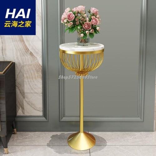 Italy HAI high-end Nordic light luxury flower stand living room green radish floor-standing marble shelf indoor flower pot