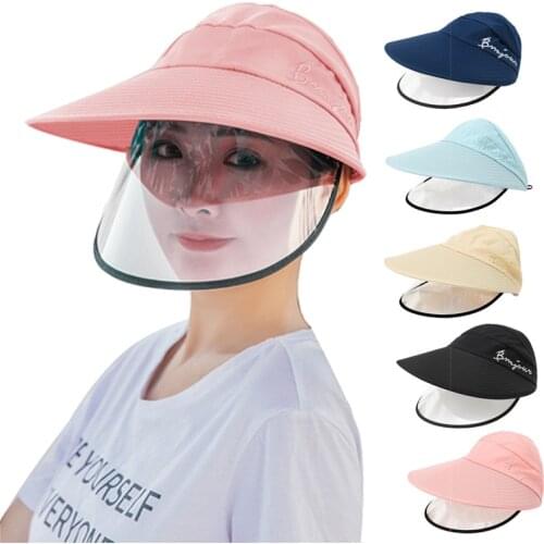 Jovivi Summer Sun Hat Polyster Women Clear UV Protection Sun Cap Band Beach Caps Face Sheild Outdoor Sport Safe Protective Hats
