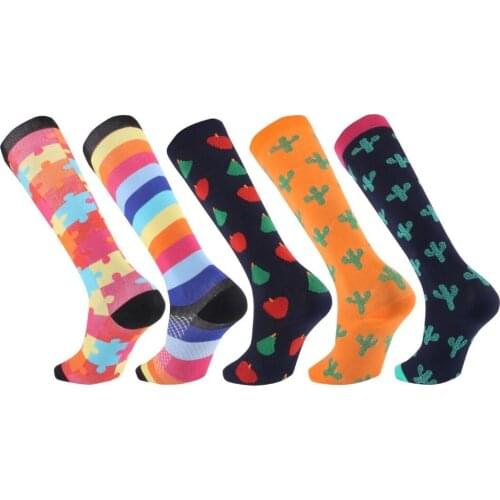 Compression Socks Men Women Nylon Outdoor Sports Long Stockings Running Socks Fit For Nurses Shin Splints Flight Travel Socks