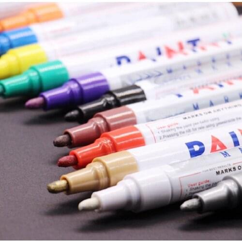 JOYLIVE Graffti Oily Marker 12 Colors Waterproof Car Tyre Tire Tread CD Metal Permanent Paint Marker Macador Caneta Stationery