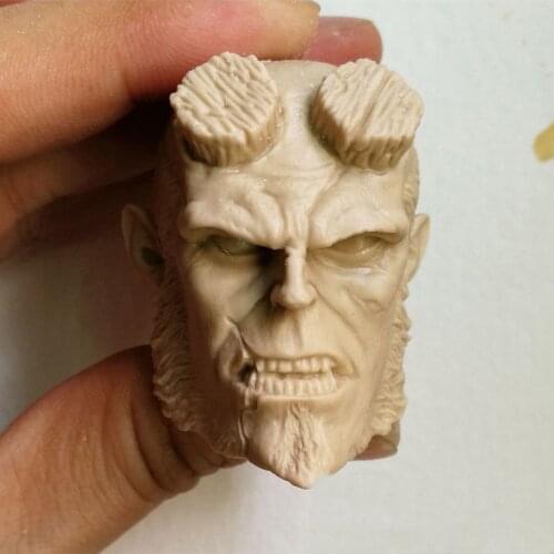 1/6 scale Hellman Hellboy Blank Head Sculpt Unpainted B Style Fit 12" Figure