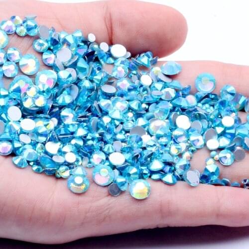 Many AB Colors And Mixed Sizes Shiny Non Hotfix Flatback Glitter Rhinestones Nail For 3D Nail Art Decoration Dress Beads Gems