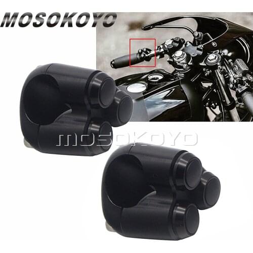 2x Motorcycle 7/8" 22mm Handlebar Control Switch Cafe Racer Bobber For Suzuki Yamaha Triple Micro Switch 3 Button Housing Black